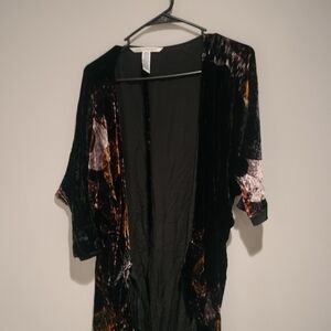 Diane Von Furstenberg Black Velvet Kimono